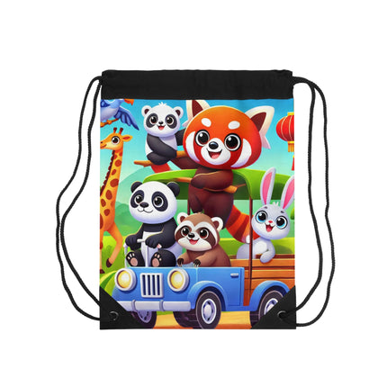 The Safari Friends on the Move Drawstring Bag – Adventure, Friendship & Sunny Fun