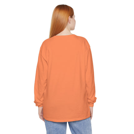 Woman with Bookmark and Book Garment-dyed Long Sleeve T-Shirt