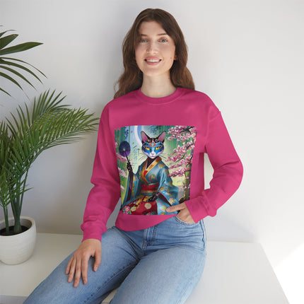 Cyberpunk Geisha Unisex Heavy Blend™ Crewneck Sweatshirt