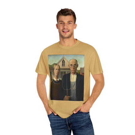 American Gothic by Grant Wood Unisex Garment-Dyed T-shirt