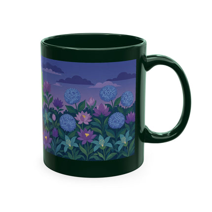🧶☂️ The Lady Of The Garden Knitting Circle Ceramic Mug – Art Deco Floral Whimsy