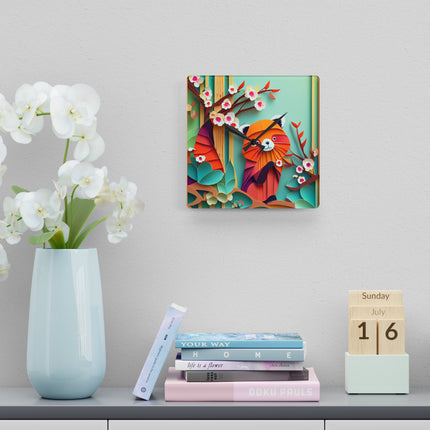 A Playful Red Panda Acrylic Wall Clock, Round and Square