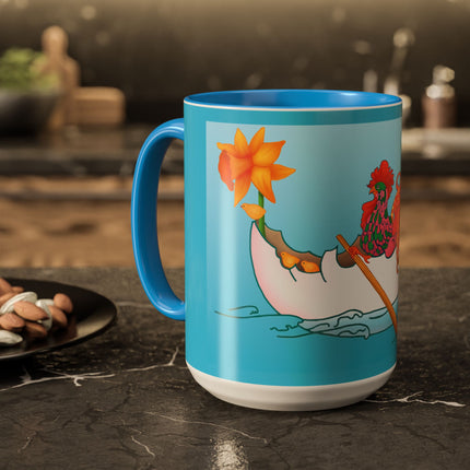 A Rooster's Seafaring Adventure Colorful Mugs, 11oz
