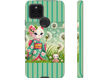 Geisha Kitten and the Dandelion Phone Cases
