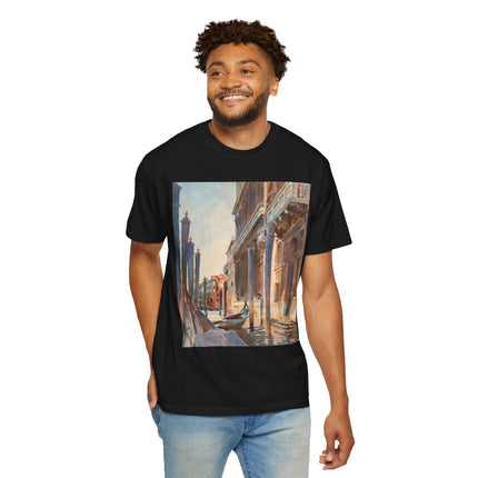 Gondola Moorings on the Grand Canal by John Singer Sargent  Unisex Garment-Dyed T-shirt