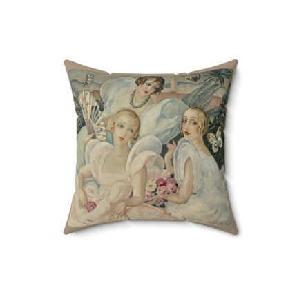 Les Femmes Fatales by Gerda Wegener Spun Polyester Square Pillow