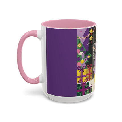 🎁✨ The Lavender Christmas Masquerade Colorful Mug – Art Deco Holiday Fantasy