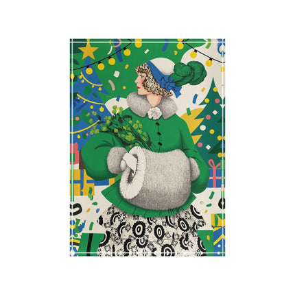 🍀🎄 The Emerald Holly Christmas Acrylic Art Block – Art Deco Holiday Elegance