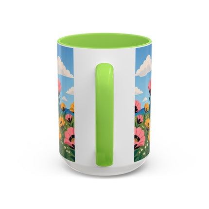 🌸⛵ The Seaside Blossom Promenade Colorful Mug – Art Deco Coastal Elegance