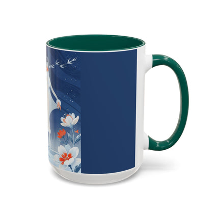 ❄️⛸️ The Winter Skater’s Flight Colorful Mug – Art Deco Floral Fantasy