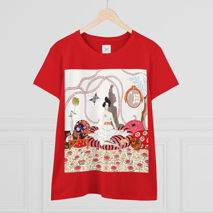 🌹🐕 The Rose Salon Companion Cotton Tee – Art Deco Fashion & Dog Elegance