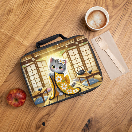 Playful Kitten in the Tea Room Lunch Bag – Curious Charm & Cozy Whimsy