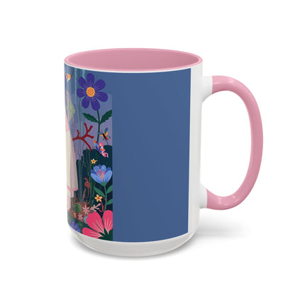 The Lady Of The Enchanted Aquarium Colorful Mugs – Art Deco Aquatic Elegance