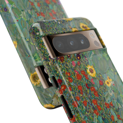 Farm Garden with Sunflowers by Gustav Klimt Phone Cases