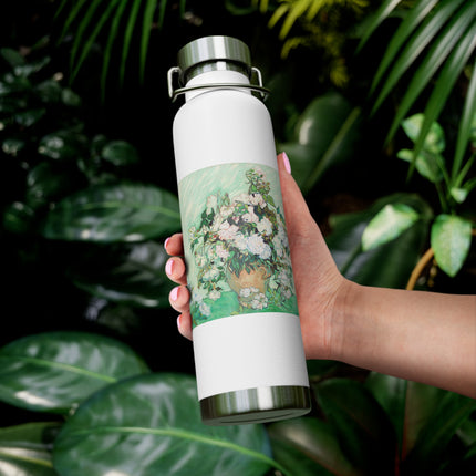 Roses by Vincent Van Gogh Copper Vacuum Insulated Bottle, 22oz