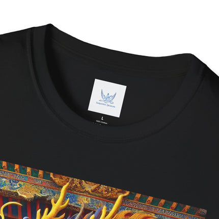 Tibetan Dragon Over Kabuki Duel Softstyle T-Shirt