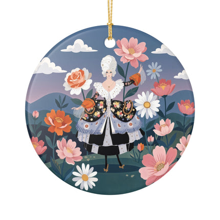 🌸🎀 The Grand Floral Promenade Ceramic Ornament – Art Deco Fashion Fantasy