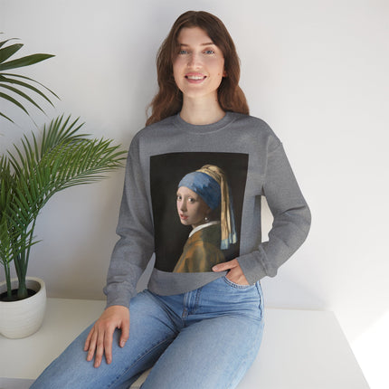 Girl with a Pearl Earring by Johannes Vermeer Heavy Blend™ Crewneck Sweatshirt