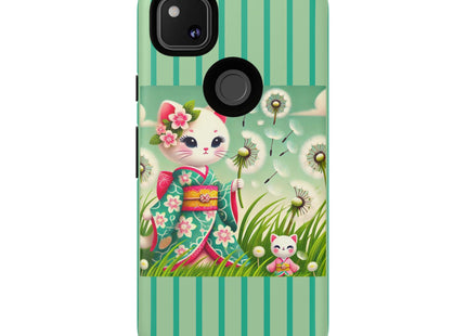 Geisha Kitten and the Dandelion Phone Cases