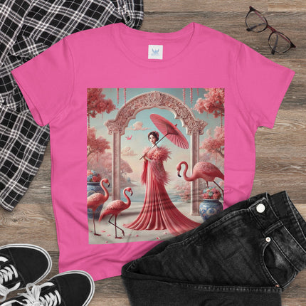 Petals, Porcelain, and Flamingos Cotton Tee