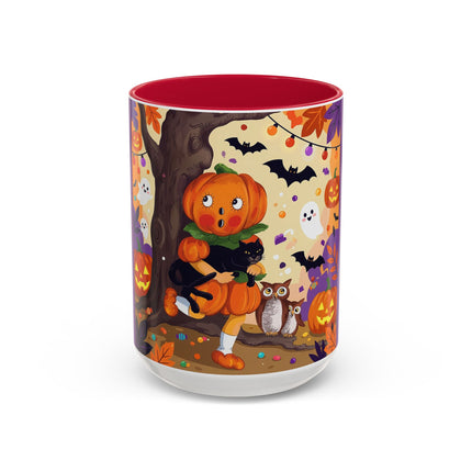 🎃🐈‍⬛ The Pumpkin Child’s Halloween Parade Colorful Mug – Whimsical Storybook Charm