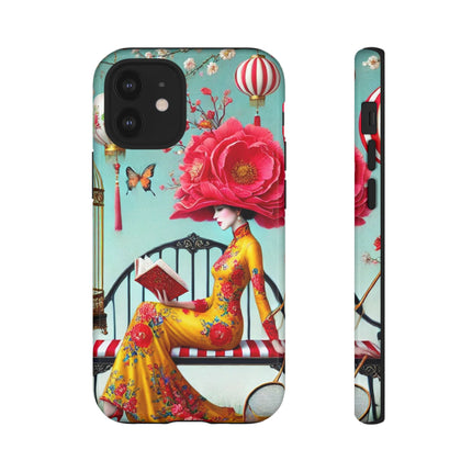 Reading In A Painted Garden Phone Cases