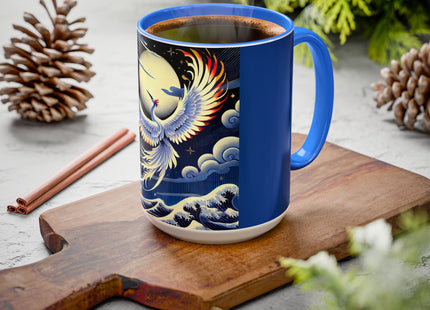 Majestic White Crane Colorful Mugs (11oz, 15oz)