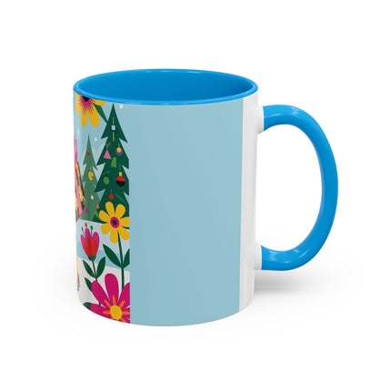 🌸🎄 Christmas In The Winter Garden Colorful Mug – Whimsical Holiday Fantasy