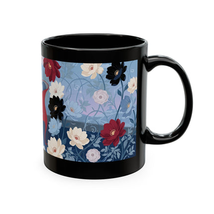 💌🌺 The Lady Of The Scattered Love Letters Ceramic Mug – Art Deco Romantic Elegance