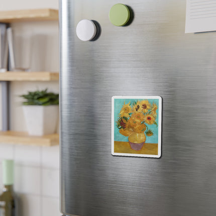 Vase with Twelve Sunflowers by Vincent Van Gogh Die-Cut Magnets (5 Sizes)