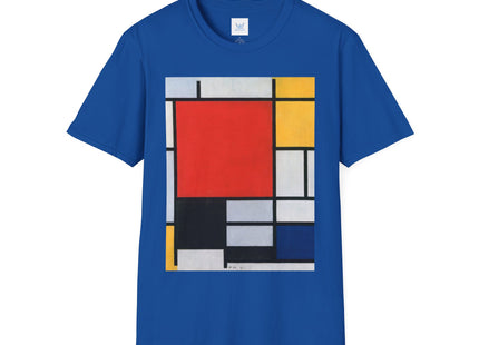 Composition with Red, Yellow, Blue, and Black Softstyle T-Shirt