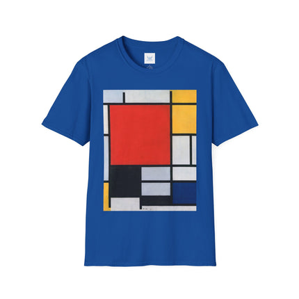 Composition with Red, Yellow, Blue, and Black Softstyle T-Shirt