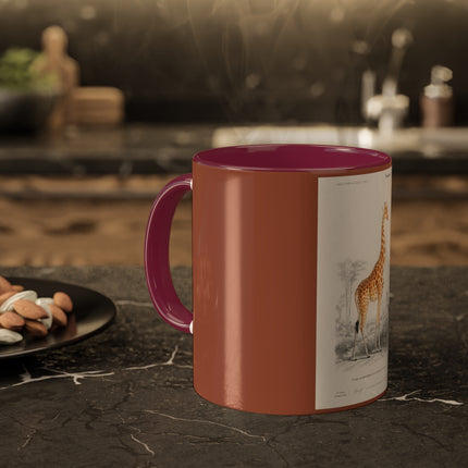Giraffe by Charles Dessalines D' Orbigny Colorful Mugs, 11oz
