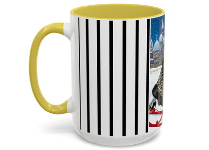 Elegant Winter Woman in Sleigh Colorful Mugs (11oz, 15oz)