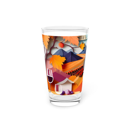 Shih Tzus at an Autumn Wine Tasting Glass, 16oz