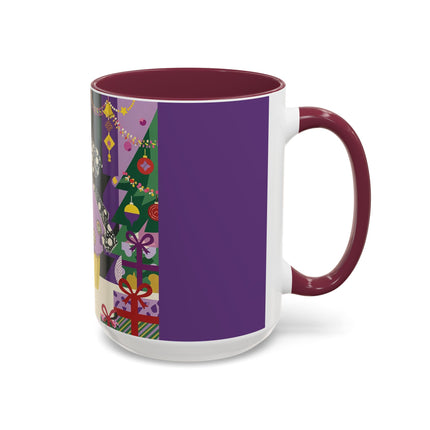 🎁✨ The Lavender Christmas Masquerade Colorful Mug – Art Deco Holiday Fantasy