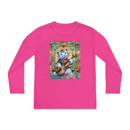 Melodies of the Snow Lion Cub Youth Long Sleeve Competitor Tee – Musical Magic & Enchanted Adventure