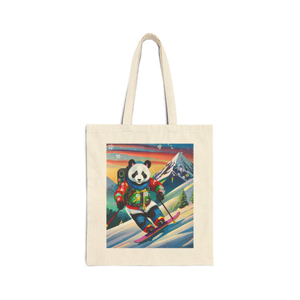 Cyberpunk Panda Cotton Canvas Tote Bag