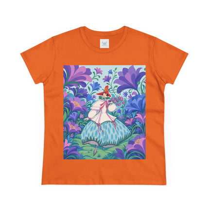 🌸🎶 The Garden Melody Cotton Tee – Art Deco Floral Whimsy