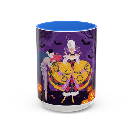 🎭🌹 The Harlequin Rose Masquerade Colorful Mug – Theatrical Halloween Romance