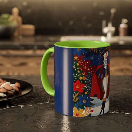🎭❄️ The Christmas Masquerade Lady Colorful Mug – Art Deco Holiday Fantasy