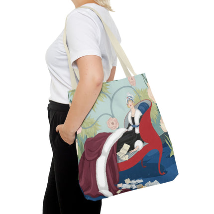 💌🌸 The Lady Of The Secret Letters Tote Bag – Art Deco Floral Elegance