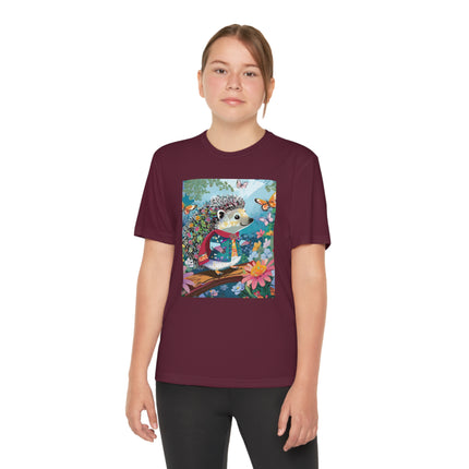 Cute Hedgehog Youth Competitor Tee – Garden Adventure & Whimsical Charm