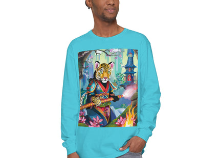 Cyberpunk Leopard Garment-dyed Long Sleeve T-Shirt