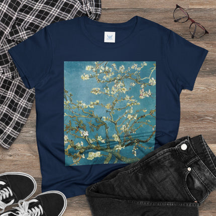 Almond Blossom by Vincent van Gogh Women's Midweight Cotton Tee