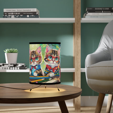 Kitten Scholars Tripod Lamp