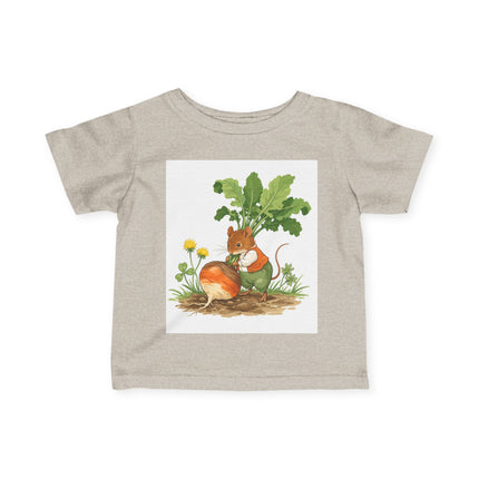 🐭🥕 The Little Garden Harvest Mouse Infant Fine Jersey Tee – Whimsical Woodland Charm
