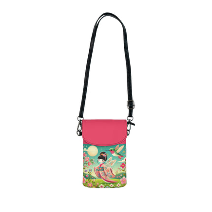 Geisha Fairy and the Hummingbird Blossom Small Cell Phone Wallet