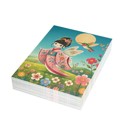 🌸🧚 The Flower Meadow Fairy Greeting Card – Whimsical Garden Magic