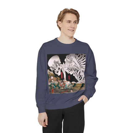 Mitsukuni Defying the Skeleton Spectre by Utagawa Kuniyoshi Garment-Dyed Sweatshirt